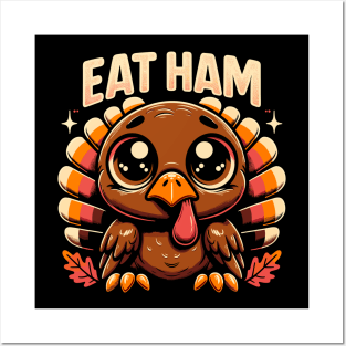 Whimsical Thanksgiving Turkey - Eat Ham Posters and Art